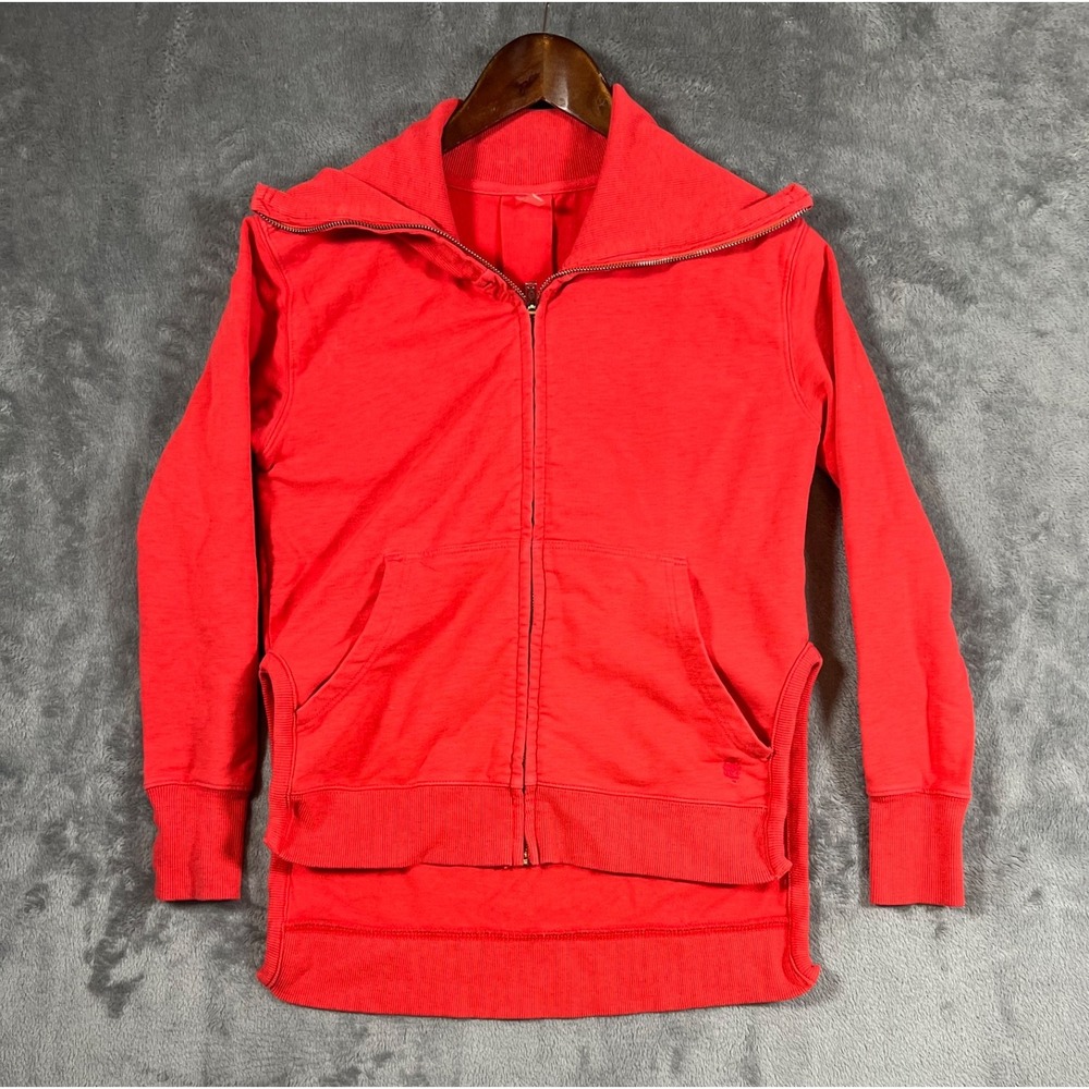 Free People Movement Baseline Sweatshirt Womens XS Red Zip Shawl Collar Casual